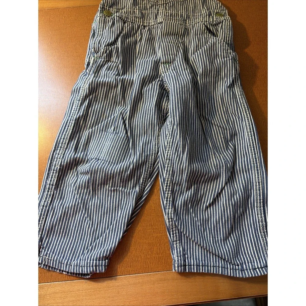 Vintage OshKosh B'gosh Overalls Toddler 3T Denim VESTBAK Made USA Hickory Stripe